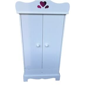 Sophia's Heritage White Wood Trunk Storage Armour Closet Furniture Girl Doll